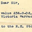 Letter from Victoria Barracks Belfast referring to a tender to collect scrap  - 14th January 1928