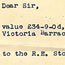 Letter from Victoria Barracks Belfast referring to a tender to collect scrap  - 14th January 1928